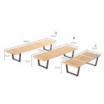 휴게실 대기 벤치 152x47x35cm 의자 나무 수영장 원목색 사우나 탈의실 약국 긴의자 대기의자 정원 1. A : 초이달