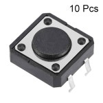 uxcell 12x12x4.3mm 패널 푸시 미니 블랙 촉각 PCB 순간 터치 스위치 DIP 버튼 그레이 10PCS : 앤칠이CP