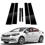 자동차 2014 도어 장식 스티커 2018 사이드 광택 커버 Cerato 포스트 트림 블랙 Forte KIA 기둥 윈도우 6pcs세트 : 디프런트식스
