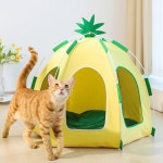 고양이 텐트하우스 집 반려견 켄넬 Light 매트 옐로우 텐트 탈착식 텐트 집 빅 사이즈 : 마음상회maum