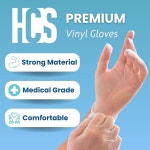HCS 비닐 장갑 - 투명 일회용 라텍스 프리 요리 음식 준비 청소 시험 Box (100 Gloves) Small : 쇼피포