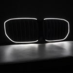 BMW X5 X5M G05 2019 ~ 23 더블 라인 레이싱 어퍼 범퍼 라디에이터 메쉬 그릴에 맞는 LED 라이트가있는 앞 범퍼 신장 그릴 : 디보스유통