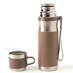 대운추천샵 웰데이 티보틀 보온병 500ml 브라운 뚜껑컵 스텐보냉병 예쁜텀블러 보온물통 보냉물통 : 대운추천샵