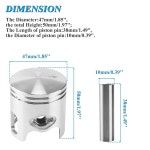 조이양팡 70cc 47mm/1.85인치 피스톤 링 10mm/0.39인치 핀 베어링 장착, 조그 2행정 스쿠터 ATV 모페드 모터 2행정용 : 라이트닝트레이드