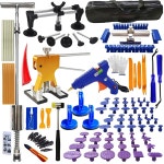 키모굴 108개/세트 자동 차체 덴트 수리 도구 키트, 자동차 딩스 수리, 페인트 없는 풀러 공구, 리프터, 다기능 브리지 풀러.하일 제거 공구 세트... 