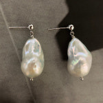 대왕 바로크 진주 귀걸이 볼드 실버925 은침 럭셔리 귀걸이 : 칼리나 아틀리에