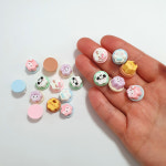 (10개) H0198 캐릭터 미니 푸딩 6종 데코덴 파츠 탑꾸 폰꾸 재료 : 반달이네집