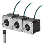 BESJMYT 42 네마 17 스테퍼 모터 3PCS 고토크 0 4Nm 56 64oz in 40mm 바이폴라 1 7 A 3 06V 표준 8도 2상 4 3D 프린터/DIY CNC용... 
