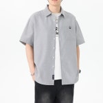스타일아유 남성용 스트라이프 반팔 셔츠 루즈핏 시원한 캐주얼 데일리 셔츠 BL1745 : 스타일 아유