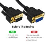 XANHAM RS232 라인 6피트 이중 RX 케이블 모뎀 크로스 2미터 TX DB9 : 토탈이커18