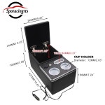 LED 조명, USB 포트, 홀더 등을 갖춘 스포레이싱츠 블랙 유니버설 트럭 시트 정리함 - 카 & 밴 플로어 캡 백 벤치 암레스트 중간 보관함 계약자... 