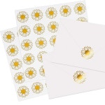 Whaline 500Pcs 해바라기 스티커 골드 포일 봉투 봉인 인사말 초대장 생일 선물 포장 용품용 여름 꽃 라벨 Maple Leaves : 글로우S