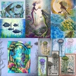 투명 실링 왁스 여름 바다 시리즈 클리어 우표 DIY 스크랩북 양각 공예 종이 카드 앨범 템플릿 용품 장식 2024 신규 : 삼오-유통