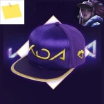 LoL Akali KDA 모자 코스프레 AKALI 게임 코튼 보닛 랩 캡 마스크 보라색 남성 여성 H4649 : 더푸른나무