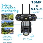 IP 카메라 CCTV AI 인간 감지 모니터 3 15MP 방수 V380PRO 8K 비디오 : 플러스피크1
