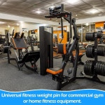 2PCS 웨이트 스택 핀, 드롭 세트 핀 짐 인장 직경 3/8인치 4.4인치 잠금 공간 웨이트 리프팅 기계 핀 교체 짐핀 유니버설 홈 짐 운동 기계 부품 및... 