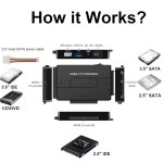 EYOLD SATA IDE에서 USB IDE용 울트라 드라이브 전원 하드 컨버터 HDD : 포레인비