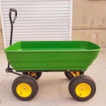 농업용 운반차 농사용 손수레 공사용 외발 충전 4륜수레 장착 대차 수레 고무바퀴 과수원 스몰 사이즈 업그레이드 그린 덤프 솔리드 라지 그린... 