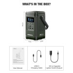 GRECELL 240W 휴대용 발전소 153.6W 태양광 발전기 LiFePO4 배터리 듀얼 웨이 100W PD 캠핑 파워 뱅크, 실외 여행용 통합 스탠드, 가정용 월... 