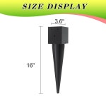 우편함, 울타리, 트렐리스 포스트, 검은색 듀티 그라운드 지지하는 4개의 앵커 베이스 16 X 6 금속 헤비 4개의 포스트 스파이크 3 펜스 배너를 6... 