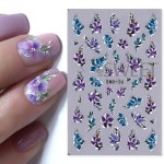 그림 보라색 꽃 네일 스티커 화 나비 그라디언트 디자인 데칼 라인 참 포일 매니 슬라이더 STZ-GS104 Rose Gold : gooruby