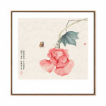 중국식당 벽 인테리어 그림 꽃 거실 배경 벽걸이 중국식 다실 현관 연꽃 액자 : 흐린하늘