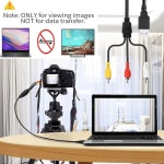 듀오하이엘 USB-RCA 케이블, 5피트 USB 남성-RCA 남성 잭 스플리터 오디오 비디오 케이블, TV용 AV 어댑터 연결을 위한 3RCA 코드, PC HDTV... 