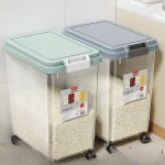 진공 쌀통 30kg 바퀴 경제 대형 수납 A타입 빵집 30KG 높이 방충 업소용 휠리스 투명 10근입 : 루니포코