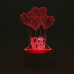 아크릴 무드등 3D 하트풍선 전구 책상 LED 수유 : 인더몰샵