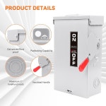 불연성 스위치 아연 실외 충족 안전 NEMA 3R 박스 3극 분리 표준 60암페어 실내 : 토탈이커18