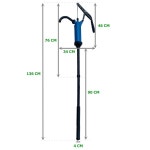 JAANHUEI P490JH 플라스틱 레버 액션 드럼 배럴 펌프 PP 수동 펌프, USA 블루 53.5인치(136cm) 스파우트 11. : 31서초직구