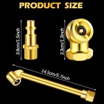 양방향 연결 폐쇄 볼 타이어 듀얼 헤드 NPT 남성 엔드 호스 파이프 피팅 밸브 스템, 인플레이터 게이지 및 컴프레서용 테이프 포함 : 퓨처커넥션