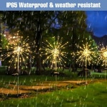 LED 태양 광 발전 불꽃 놀이 조명 민들레 요정 잔디 문자열 램프 방수 야외 정원 장식 웨딩 파티 따뜻한 화이트 : MegaGlobalShop