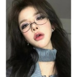 역반무테안경 타원형 골드 프레임 안경테 반테 여교사 코스프레 : 세기등등