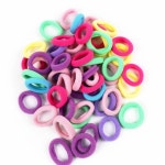 무매듭 컬러 머리끈 50p 여자머리끈 칼라고무줄 : 사초유통