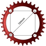 덱카스 원형 타원형 체인링 104BCD 32T 34T 36T 38T 좁은 와이드 6개 7 8 9 10 11 12 스피드 체인 Round Black 32T Round : 디어투 종합... 