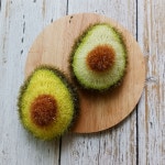 귀여운 아보카도 수세미 손뜨개 아크릴 수세미 핸드메이드 주방설거지 과일캐릭터 : 몽몽팔방