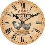 빈티지 농장 암탉 라운드 벽시계 거실 침실 주방 홈 장식 벽시계 침묵 석영 시계 홈 장식 항목 : TradeOverseas