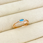 14k 18k 블루 에폭시 두줄 물고기반지 행운 상징 데일리링 : 황제양복점 대표 쇼핑몰