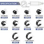 케이블 클램프 112 PCS 10 사이즈 - 1/4 5/16 3/8 1/2 5/8 3/4 1 1-1/4 1-1/2 1-3/4 스테인리스 스틸 파이프 클램프 모음 키트 고무 쿠션... 