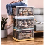 접이식 플립 수납함 테이블 상판 의류 수납 투명 플라스틱 상자 간식 책 상 지 사이즈 정리함 흰색 50 5 36 29 : Neo프라임