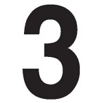 라벨마스터 SS4B3 넘버 3 라벨, 4인치, 비닐(25팩) : 자성샵