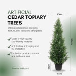 현관, 야외, 현관 장식용 된 삼나무 나무 스크린, 프리팟 인조 자외선 차단 2팩 에버그린 인공 3피트 야외 프라이버시 높은 코팅이 : 피오링