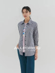 올포유 여성 스트라이프 루즈핏 블라우스 셔츠 ALBLM4261NV : 올포유 삼선교