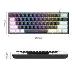 MageGee TS91 60% 컴팩트 유선 키보드 61 키 RGB 백라이트 Windows PC 용 소형 휴대용 사무용 컴퓨터 멤브레인 : 플러스박스스토어