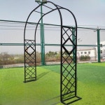 정원아치 철제 울타리 가든 아치 야외 덩굴 대문 장미 지지대 꽃문 : 달려라직구87