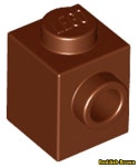 레고 브릭 측면 스터드 Brick 1 x 1 with Stud on Side 87087 Reddish Brown : 아이엠브릭