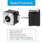 1 모터 66x1 4-리드 YEJMKJ 3 스테퍼 모터 CNC 17 스테퍼 42 네마 2상 8도 33MM 및 pcs 06oz 5A 모터 DIY 41 1m 3D 3인치 커넥터, 29... 