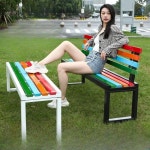 야외 벤치 정원 철제 학교 운동장 관공서 야외 버스정류장 테라스 블랙 120x40x45 : 미미의샵