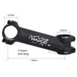 자전거, 로드 바이크, MTB, BMX, 사이클링을 위한 CYSKY 17도 스템 31.8 60/70/80/90/100/110/120/130mm 산악 자전거 스템 : 세천마켓